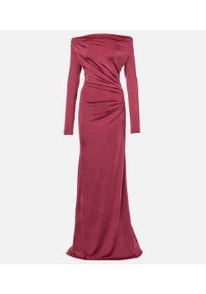 Victoria Beckham Draped off-shoulder jersey gown