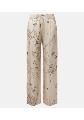 Victoria Beckham Printed silk satin pajama pants
