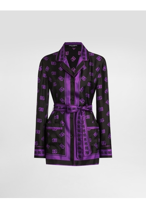 Dolce & Gabbana Dg All-over Print Silk Twill Vanity Shirt - Woman Shirts And Tops Print 46