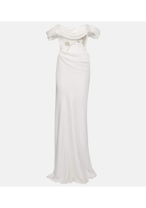 Clio Peppiatt Paloma beaded satin corset gown