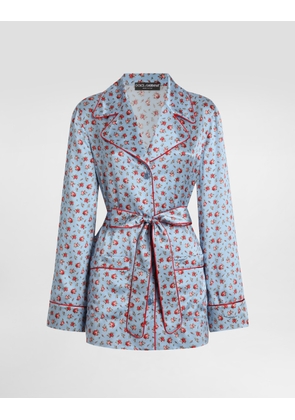 Dolce & Gabbana Small Rose-print Silk Vanity Shirt - Woman Shirts And Tops Multicolor 40