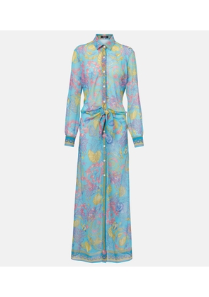 Versace Printed semi-sheer shirt dress