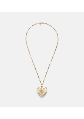 Sydney Evan Puffy Icon Heart 14kt gold pendant with diamonds
