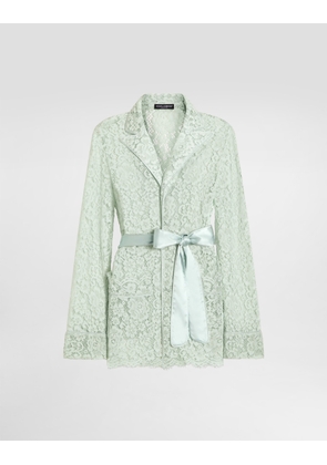 Dolce & Gabbana Lace Vanity Shirt - Woman Shirts And Tops Green Lace 36