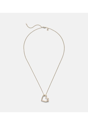 Sydney Evan Fluted Heart 14kt gold pendant necklace with diamonds