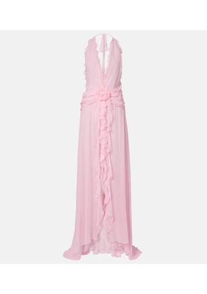 Blumarine Ruffled silk georgette maxi dress
