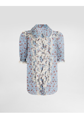 Dolce & Gabbana Small Rose-print Chiffon Shirt - Woman Shirts And Tops Multicolor 38