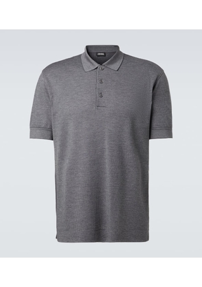 Zegna Cotton and silk pique polo shirt