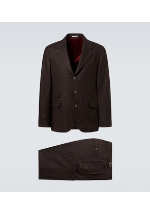 Brunello Cucinelli Checked wool, cashmere, and silk twill suit