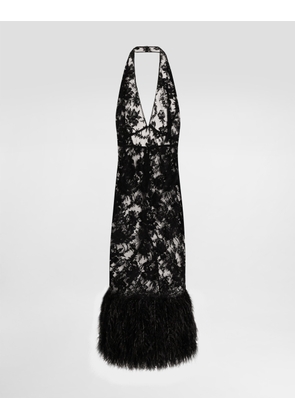 Dolce & Gabbana Chantilly Lace Dress - Woman Dresses Black Lace 46