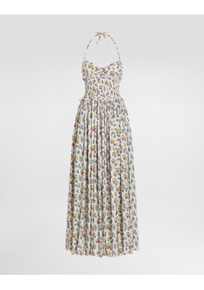 Dolce & Gabbana Small Floral-print Poplin Dress - Woman Dresses Multicolor 46