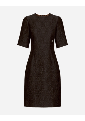 Dolce & Gabbana Fit-and-flare Midi Dress In Floral Jacquard - Woman Dresses Black 40