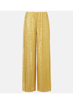 Norma Kamali High-rise sequined wide-leg pants