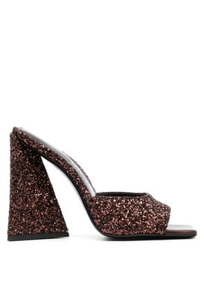 The Attico Ladies Brown Sequins Devon 115 mm Mule