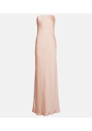 Norma Kamali Strapless crepe satin maxi dress