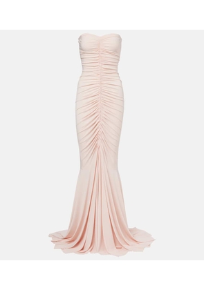 Norma Kamali Ruched strapless gown