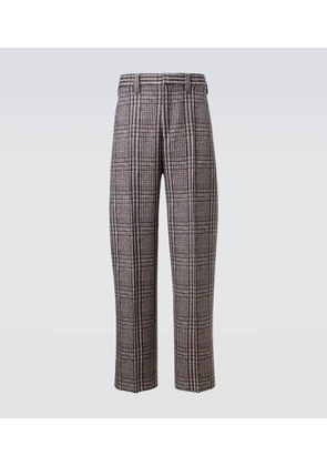 Zegna Prince of Wales check wool straight pants