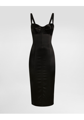 Dolce & Gabbana Satin Dress - Woman Dresses Black 48