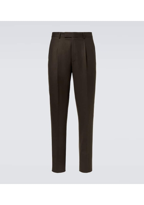 Zegna Wool flannel tapered pants