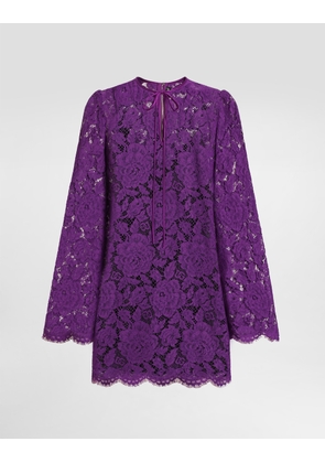Dolce & Gabbana Cordonetto Lace Short Dress - Woman Dresses Purple 36