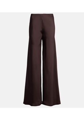 Norma Kamali High-rise satin wide-leg pants