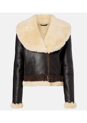 JW Anderson Shearling-trimmed leather jacket