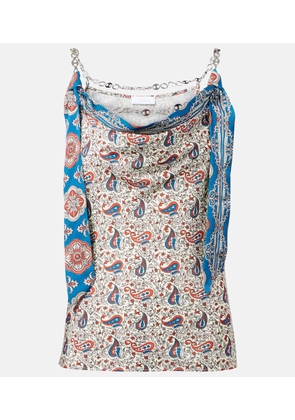Rabanne Chain-detail paisley satin camisole