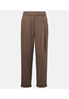 Brunello Cucinelli Cotton-blend slim pants