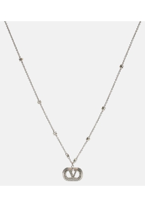 Valentino Ovalette VLogo embellished necklace