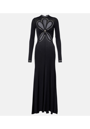 Rabanne Cutout embellished jersey maxi dress