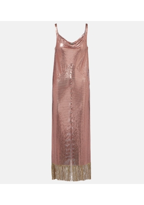 Rabanne Fringed metallic midi dress