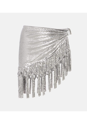 Rabanne Chainmail leather-trimmed miniskirt