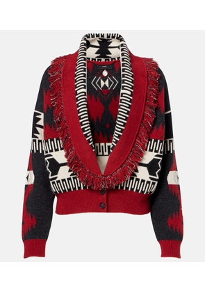 Alanui Icon intarsia wool and cashmere cardigan