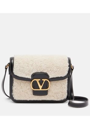 Valentino Garavani 9TO5 shearling and leather shoulder bag