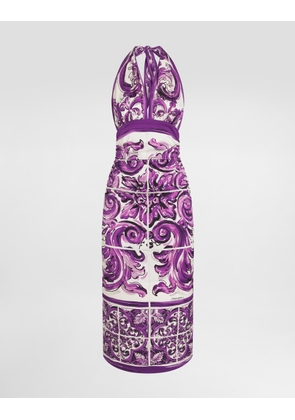 Dolce & Gabbana Majolica-print Charmeuse Dress - Woman Dresses Multicolor 42