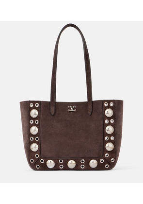 Valentino Garavani Nellcote Small embellished suede shopper