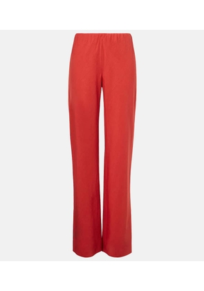 Vince Cotton and linen-blend wide-leg pants
