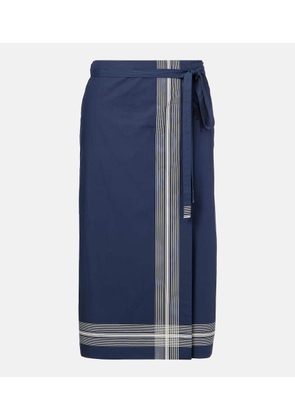 Vince Striped cotton wrap skirt