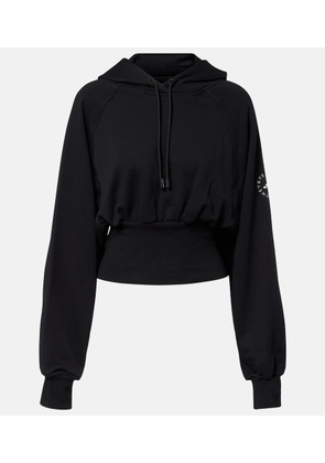 Adidas by Stella McCartney Cropped cotton jersey hoodie