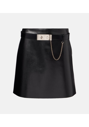 Prada Belted leather mini skirt