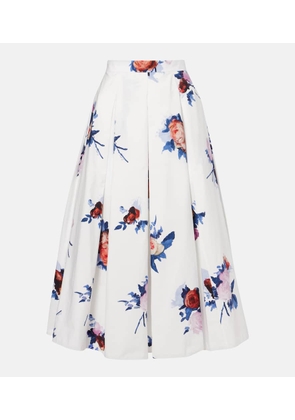 Erdem Floral cotton poplin midi skirt