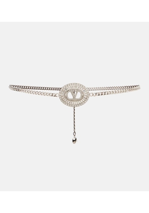 Valentino VLogo crystal-embellished chain belt