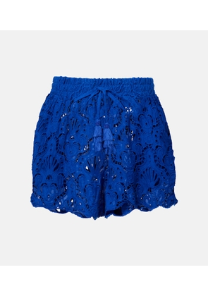 Farm Rio Floral lace cotton shorts