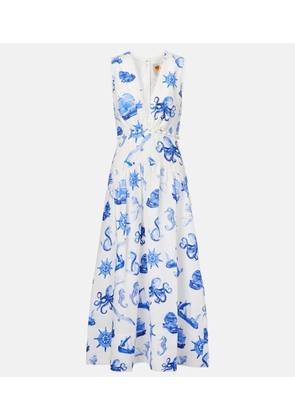 Farm Rio Printed linen midi dress