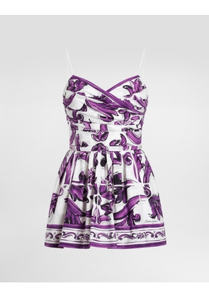 Dolce & Gabbana Majolica-print Poplin Dress - Woman Dresses Multicolor 44