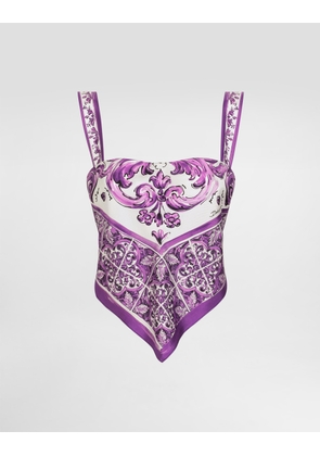 Dolce & Gabbana Majolica-print Silk Top - Woman Shirts And Tops Multicolor 50