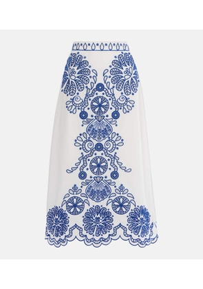 Farm Rio Printed cotton midi skirt