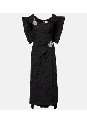 Erdem Embroidered cloque jacquard gown