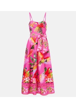 Farm Rio Printed cotton midi dress