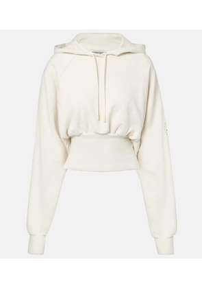 Adidas by Stella McCartney Cropped cotton French Terry hoodie